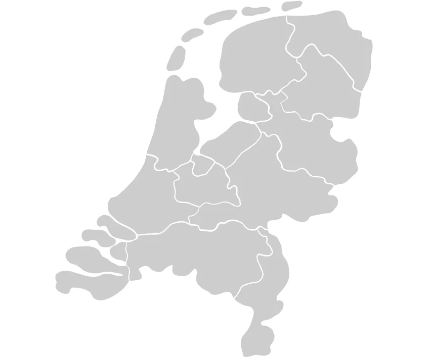 Kaart van Nederland met de vestigingen van Vink Nederland